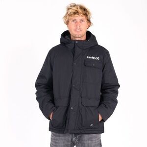 Hurley Idyllwild 3M Parka Jacket Mens Black Winter Snow Jacket Sz XL NWT